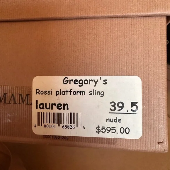 Vintage Patent Leather Peachy Tan Beige Peep Toe Slingback Pinup Pumps Size 9 - Picture 10 of 13